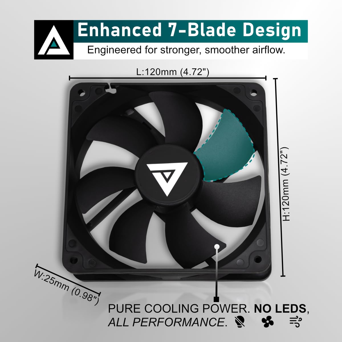 Apevia 120mm Silent PC Case Fan 3-Pack - AF312S-BK, High Airflow 57.67 CFM, Low Noise 24.7 dBA, 4-Pin Molex & 3-Pin Motherboard Connector, 1350 RPM