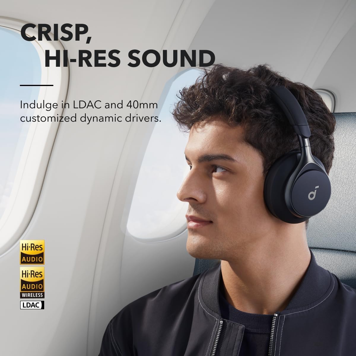 Soundcore Anker Space One ANC Over-Ear Headphones, Black, Renewed