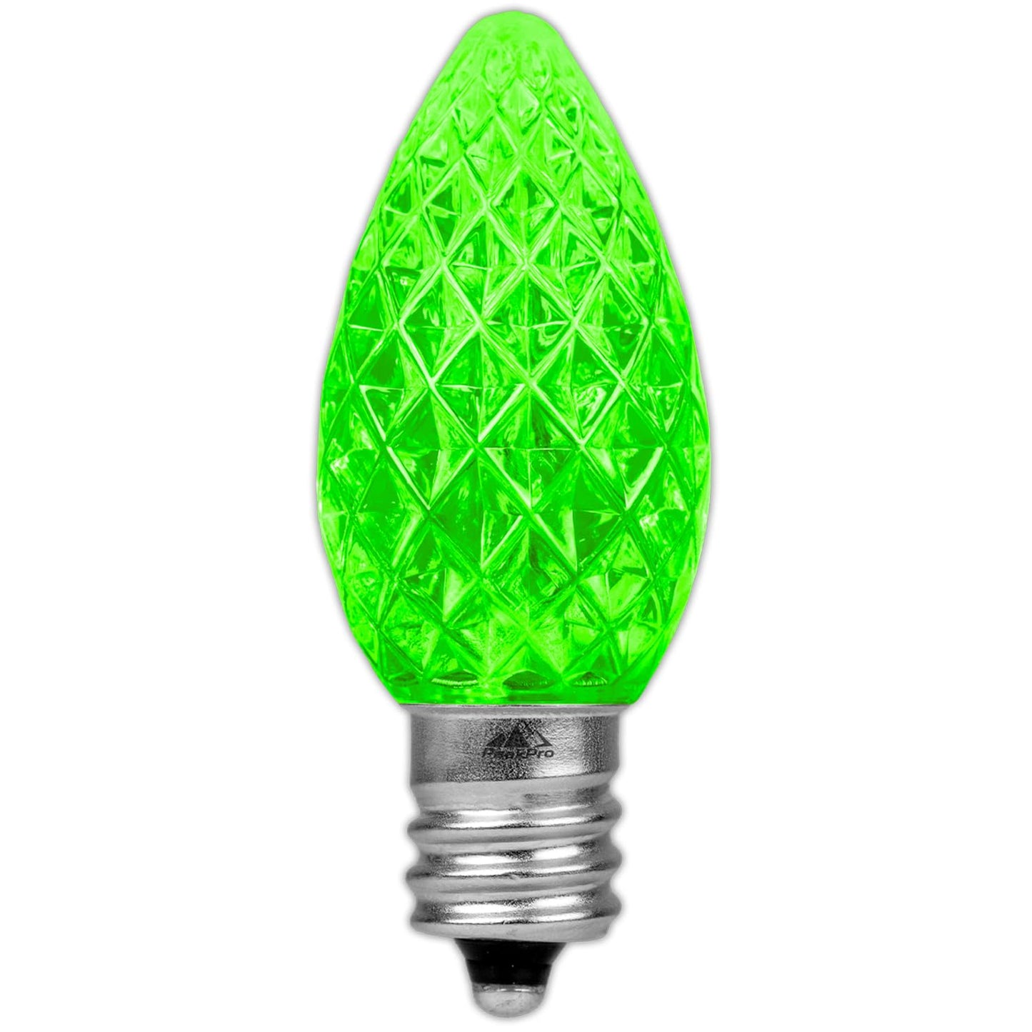 Novelty Lights 25PK Faceted Green C7 LED Christmas Light Replacement Bulbs