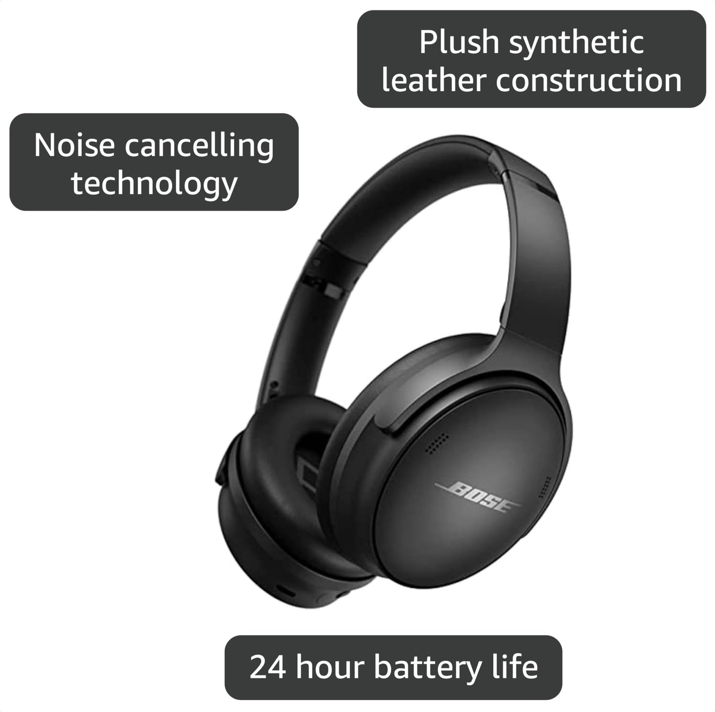 Bose QuietComfort 45 Bluetooth Wireless Noise Cancelling Headphones - Triple Black (Renewed)