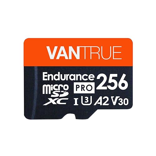 Vantrue 256GB microSDXC UHS-I U3 4K UHD Video High Speed Transfer Monitoring SD Card with Adapter for Dash Cams, Body Cams, Action Camera
