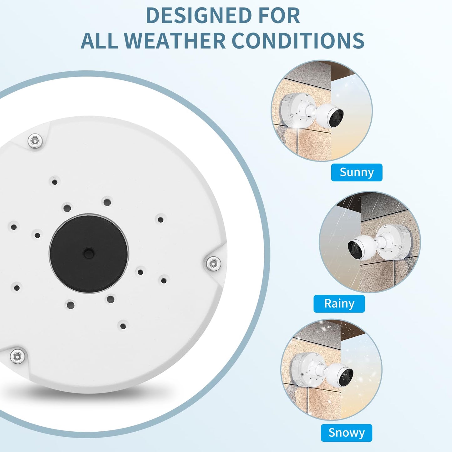 ohbet Junction Box Mount Compatible with Ubiquiti Camera Metal Junction Box Accessories for Unifi Dome Turret Bullet Cameras (G3,G4,G5, G6, AI,Pro)