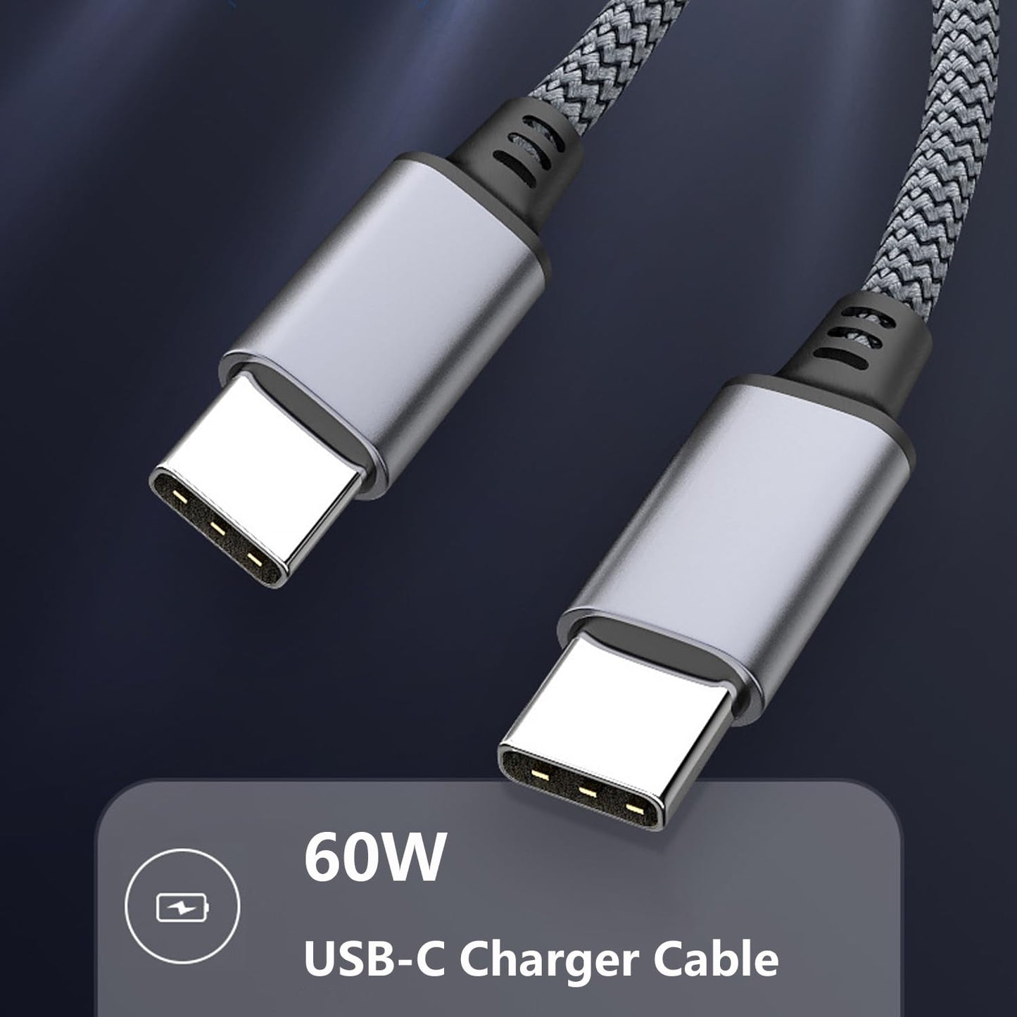 Pocxwa USB-C to USB-C Charger Cable, 5Ft USB 2.0 Braided Fast Charging Cord Compatible with Samsung Galaxy S25 Ultra S24 Plus S23 S22 S21 S20, LG