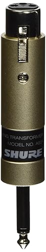 Shure A85F Line Matching Transformer - Low Z Female XLR to High Z 1/4-Inch Phone Plug Connects a Balanced Low Impedance Microphone Output to an