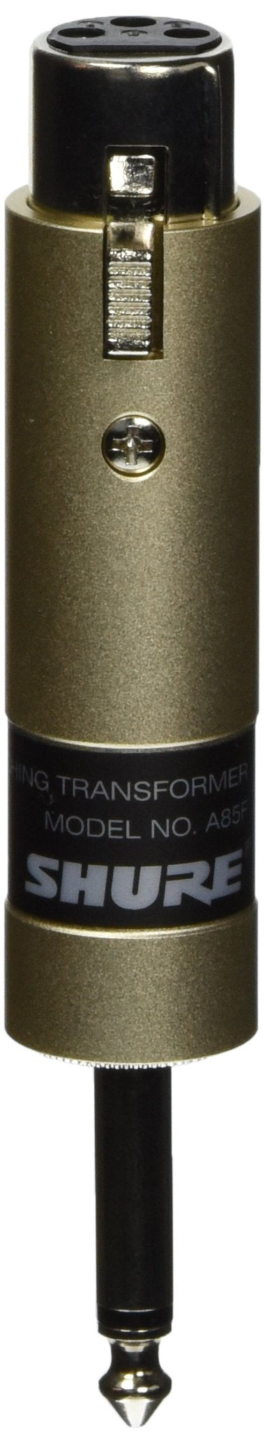 Shure A85F Line Matching Transformer - Low Z Female XLR to High Z 1/4-Inch Phone Plug Connects a Balanced Low Impedance Microphone Output to an