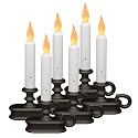 Xodus Innovations FPC1215A-6 Battery Operated Dusk to Dawn Light Sensor Window Candle with Flicker or Steady On Flame Setting, Pack of 6