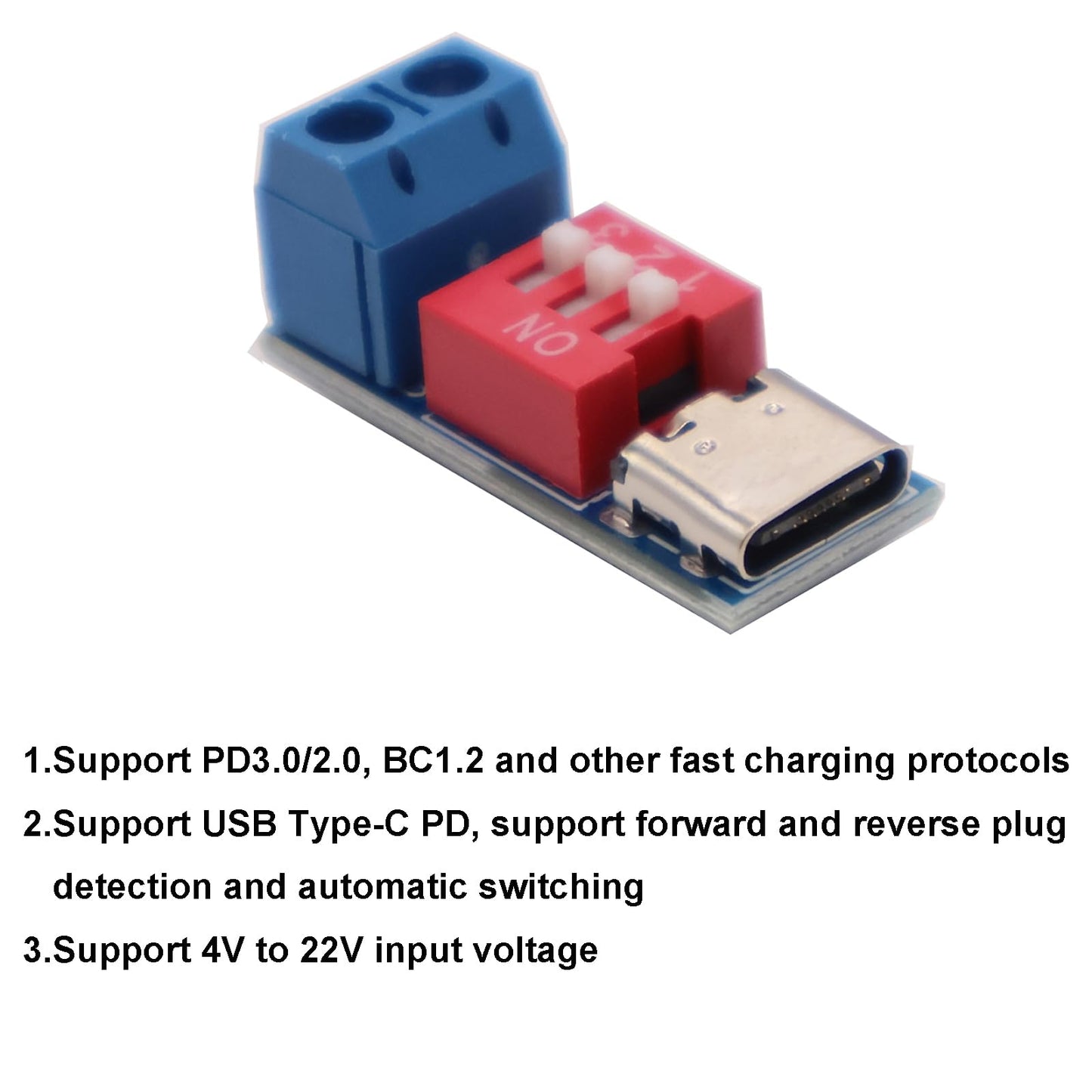 3Pcs USB-C PD Trigger 12V Output Fast Charger Decoy USB Type-C Board Power Delivery Protocol Tester Boost Converter Module for Car Camera Monitor DIY