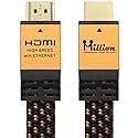 Million High Speed Ultra HDMI Cable 10 Feet (3.1m) with Ethernet - HDMI 2.0 Professional Support 4K 3D 2160P 1440P - Audio Return Channel (ARC),Gold