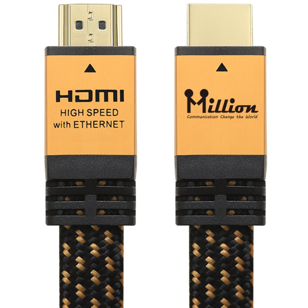 Million High Speed Ultra HDMI Cable 10 Feet (3.1m) with Ethernet - HDMI 2.0 Professional Support 4K 3D 2160P 1440P - Audio Return Channel (ARC),Gold