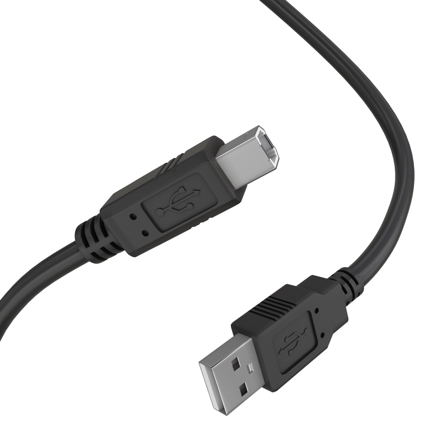 Cmple - USB Printer Cable USB 2.0 A Male To B Male USB Cord for Printers, Scanners, External Hard Drives Camera - 3 Feet, Black