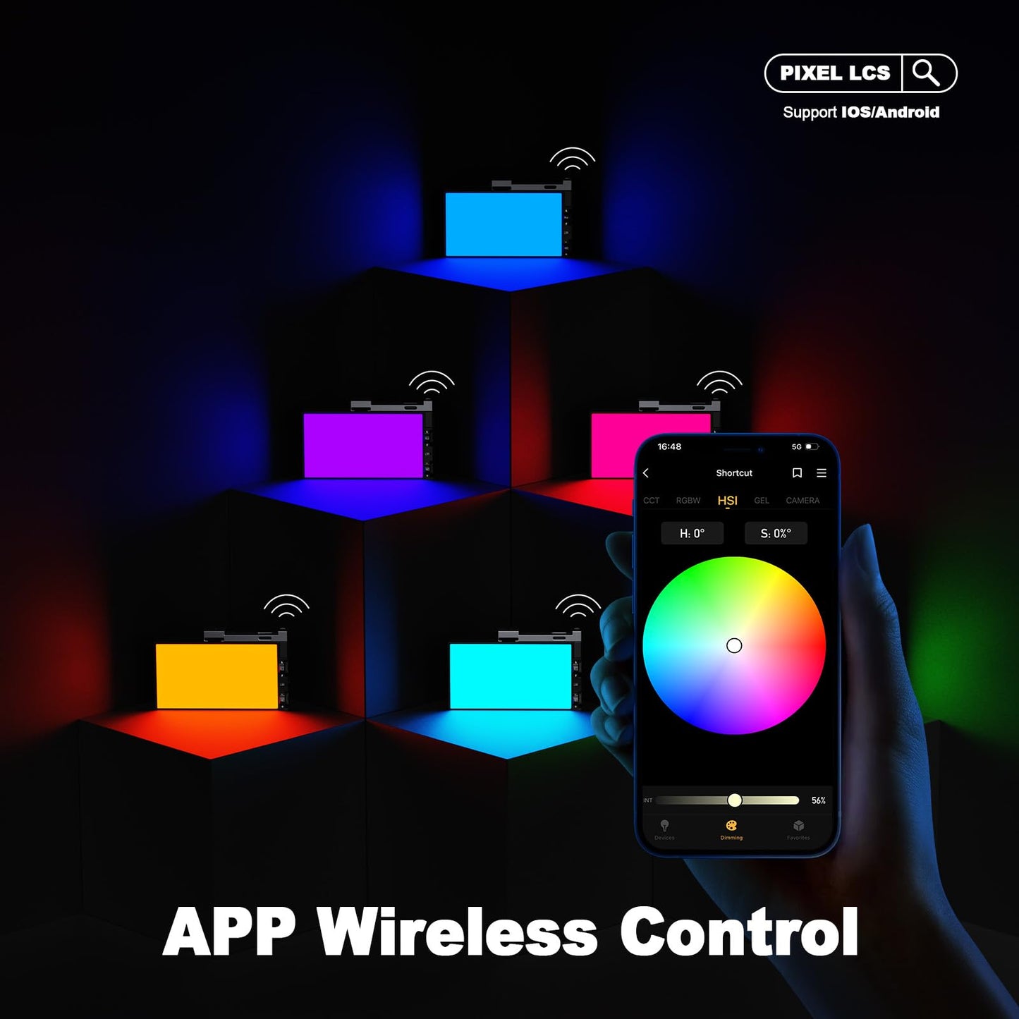 Pixel G1s RGB Video Light with APP Control, 12W 210 Minutes Rechargeable Battery LED Camera Light, 10 Common Lighting Effects, CRI?97 2500-8500K LED