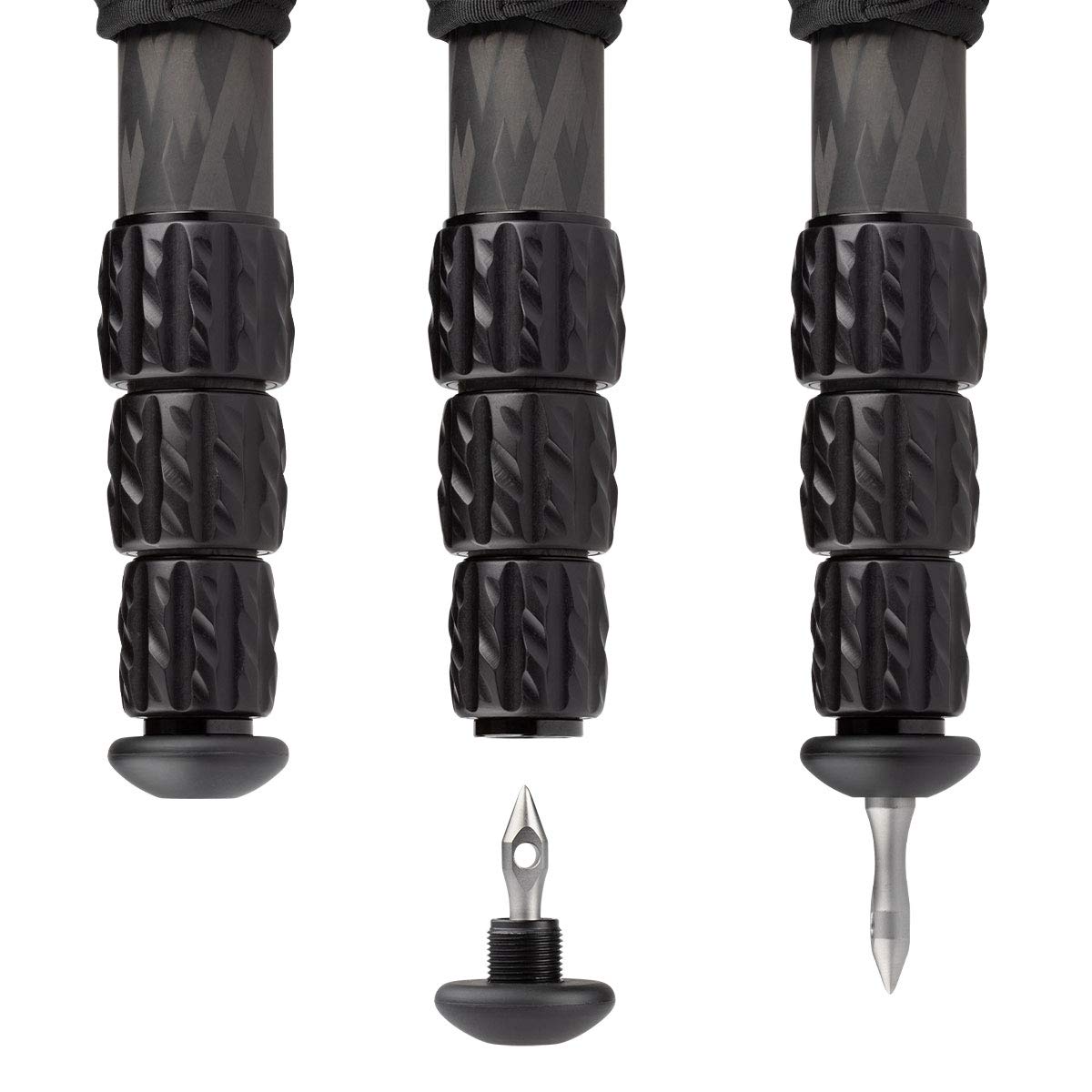 ProMediaGear TR34M 34 Series Carbon Fiber Monopod with Reversible 1/4"-20 and 3/8"-16 Threaded Adapter, 34mm Diameter, 50 lb Payload, Max Height: 63"