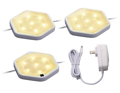 PureOptics LED 3-Pack LED Puck Light Kit, Warm White (LEDUC-PUCK-3WK)