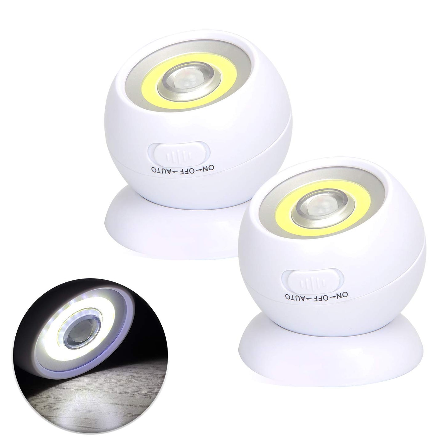 Lebote Motion Sensor Light Battery Powered Wall Light Battery Operated Motion Spotlight Waterproof Indoor/Outdoor LED Motion Lights for Garage Porch