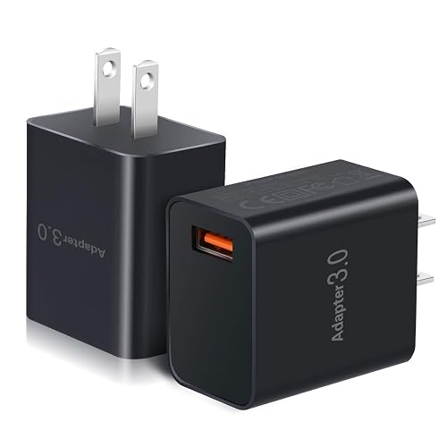 USB Charger Block, OKRAY 2-Pack 18W 3.0 Quick Charge Power Adapter Type A Box USB Wall Plug Fast Charging Block for Wireless Charger, Samsung Galaxy