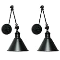 LZoahi SEDA Frosted Vintage Industrial Wall Lamp Black Adjustable Wall Mount Light Sconces Farmhouse Style for Bedroom Headboard Living Room Bathroom