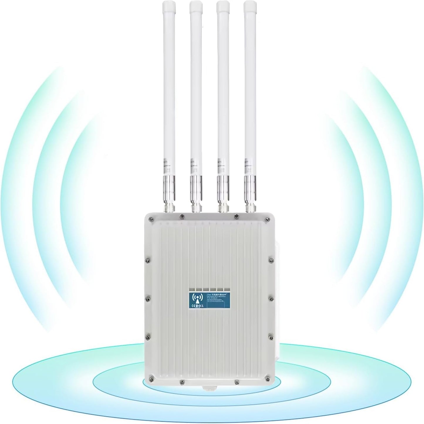 AX1200 Outdoor WiFi 5 Repeater & Extender, Dual Band Outdoor Wireless Access Point Bridge with 4 High Gain Antennas, Gigabit Port, Poe Powered