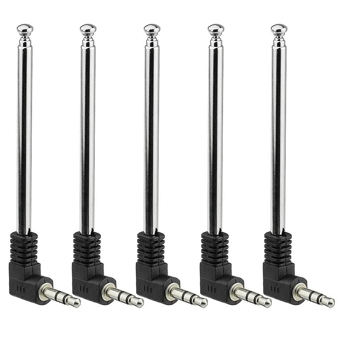 hrsyyl 5pcs Telescopic FM Antenna 3.5mm Male FM Radio Antenna Compatible with Portable Radio Indoor Stereo Receiver AV Audio Video Home Theater