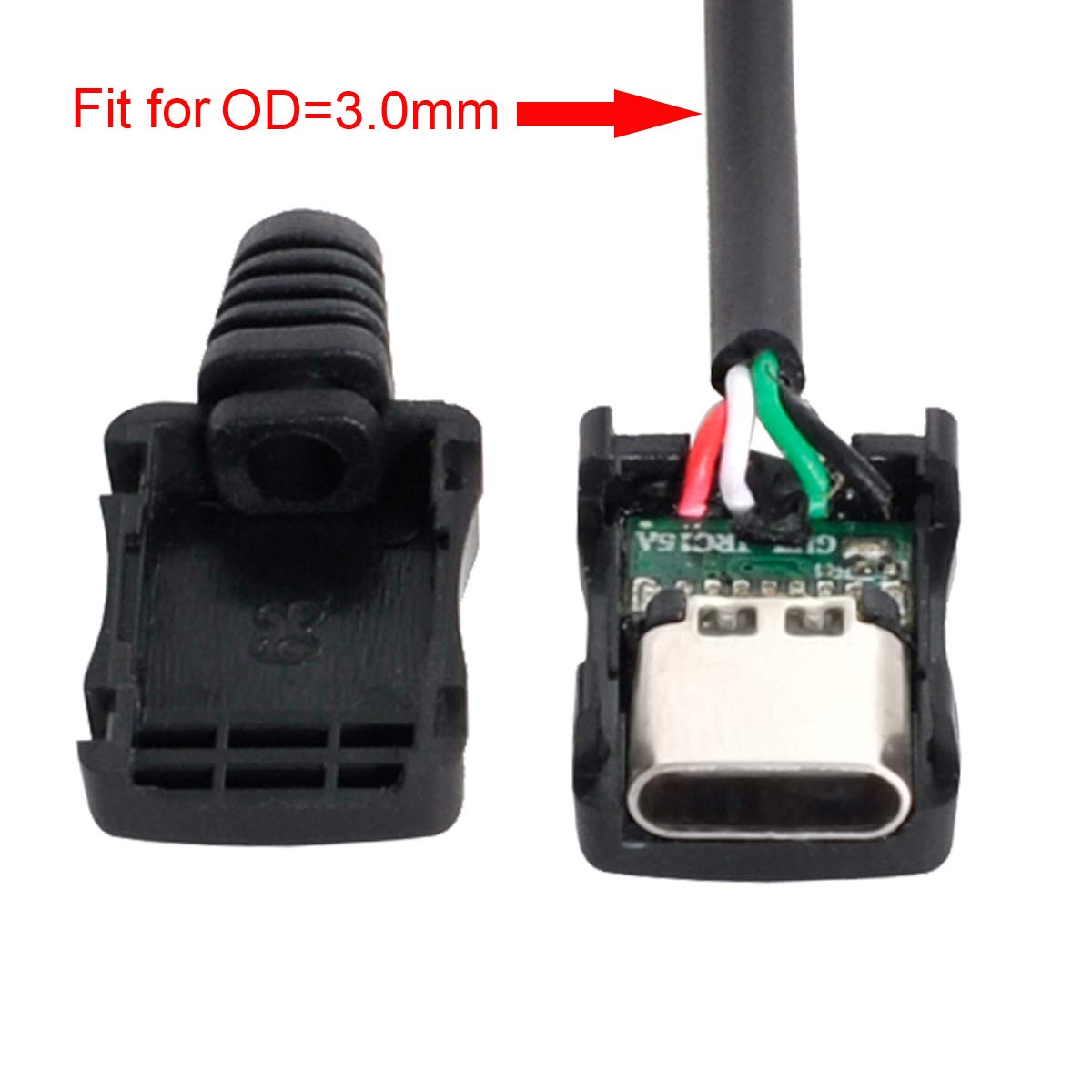cablecc 10set DIY 4pin USB 2.0 Type C Female Socket Connector SMT Type with PC Board & Housing & 3.0mm SR