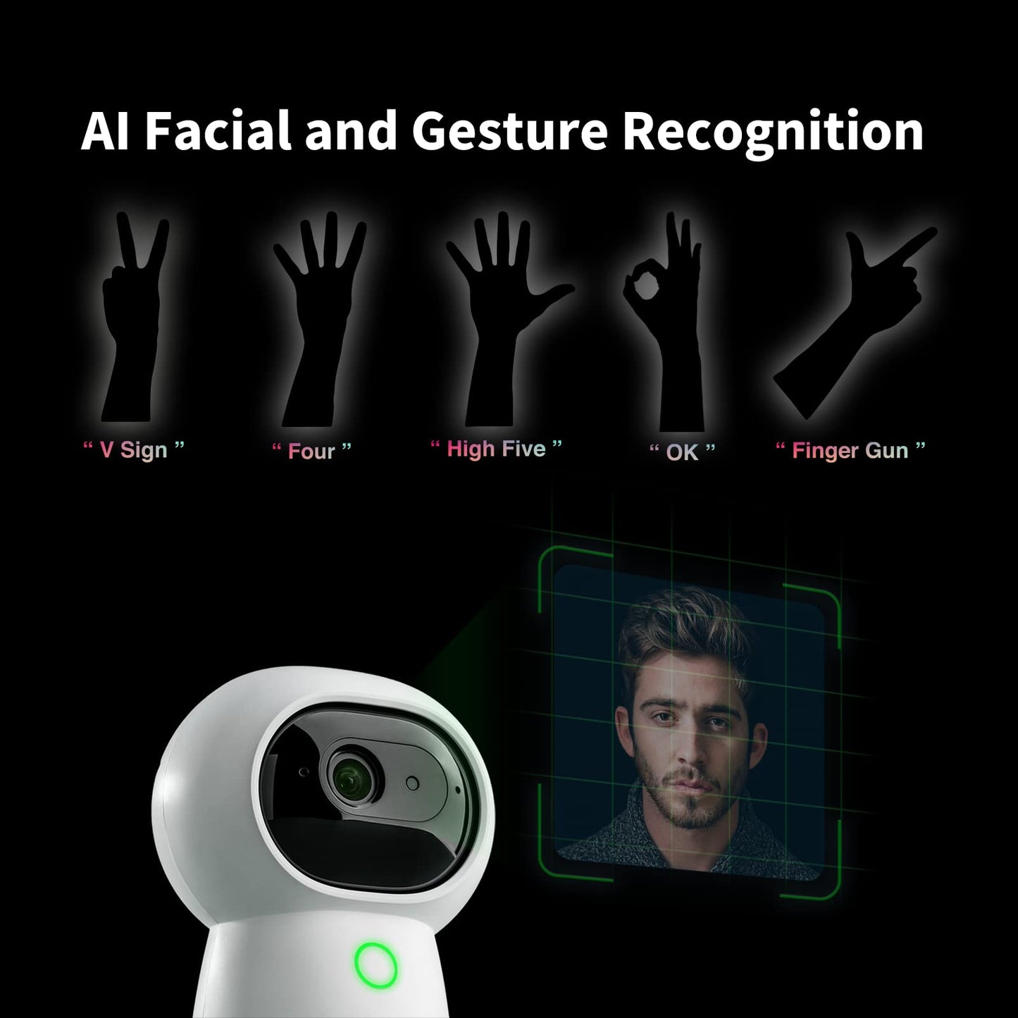 Aqara 2K Security Indoor Camera Hub G3, AI Facial and Gesture Recognition, Infrared Remote Control, 360° Viewing Angle via Pan and Tilt, Works