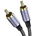 MOSWAG RCA Coaxial Cable, Digital Audio Cable, RCA Digital Coaxial Cord 24K Plated Nylon, Suitable for Home Theaters, Audio Systems, PS3, Wii, Car
