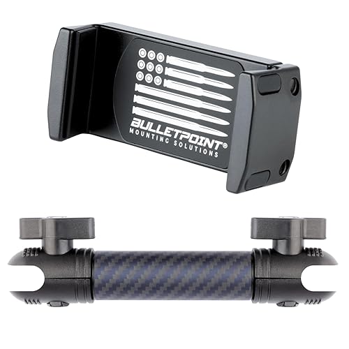 Bulletpoint Dash Mount Cell Phone Holder with 7cm Carbon Fiber + Kevlar Mounting Arm Compatible with iPhone and Android Smartphones - Fits 20mm (0.787