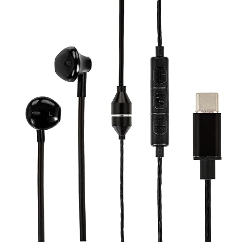 Sanxir Wired Air Tube Anti-Radiation Headphones with Microphone, USB-C Plug, Radiation-Free Safe Earbuds for iPhone 15/16/17 Series, Android Phones