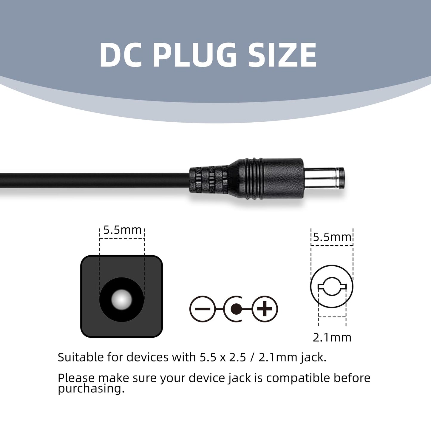 12V 2A Makeup Mirror Power Adapter for Fenchilin Hollywood Vanity Makeup Mirror Light Bulbs, Hansong DC11715 DC117-15 Bedroom Light Up Vanity Mirror…