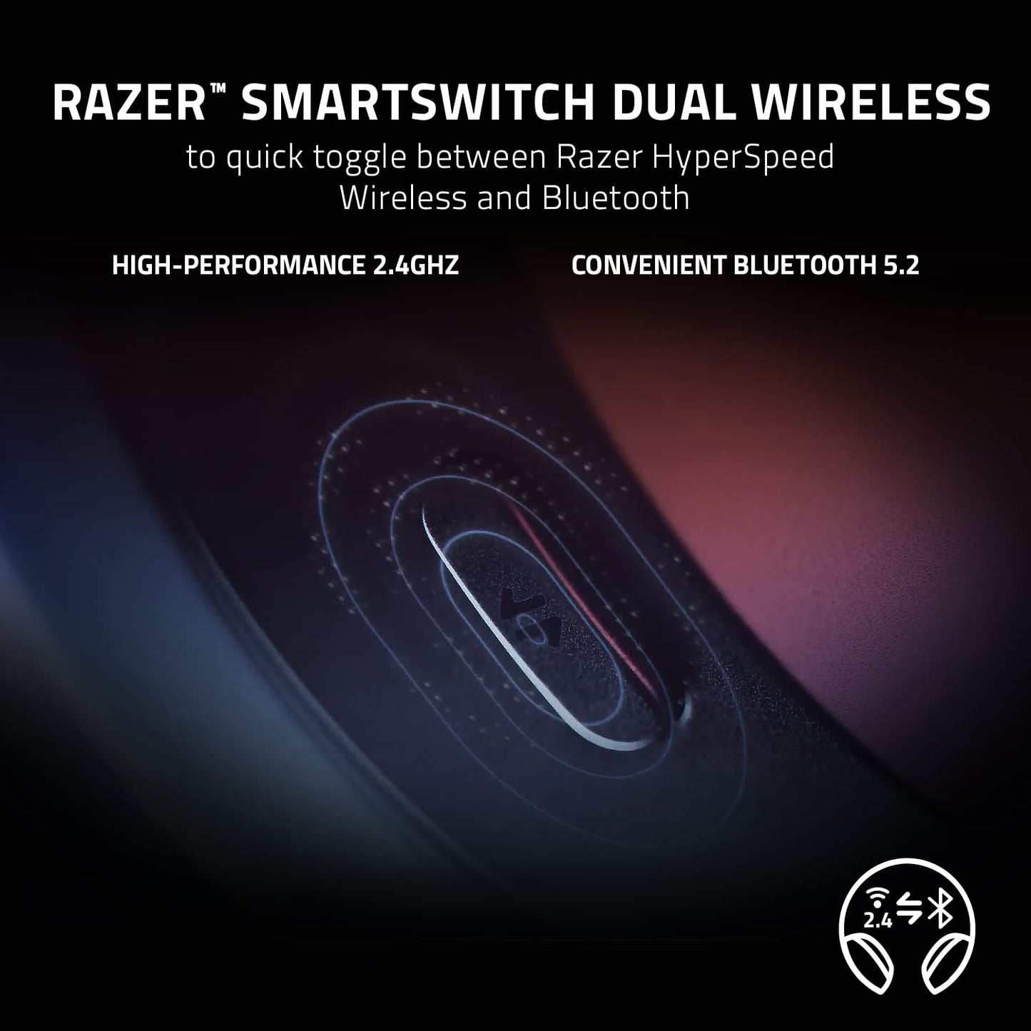 Razer Barracuda Wireless Gaming & Mobile Headset, 2.4GHz + Bluetooth, Black