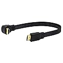 CERRXIAN Lemeng 1FT Flat Slim High Speed HDMI Cable A Male to 90 Degree Down Angle A Male Cable