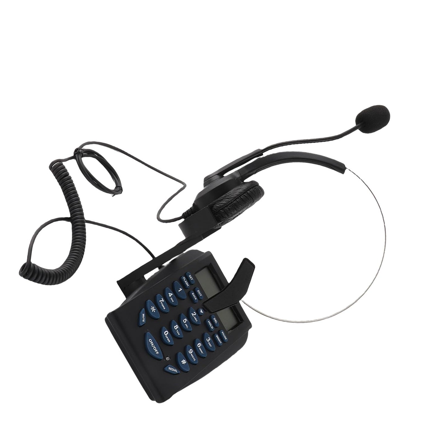 Multifunctional Call Center Telephone, Call Center Corded Telephone with Mute&REDIAL - Call Center Corded Headset Telephone for Business Office