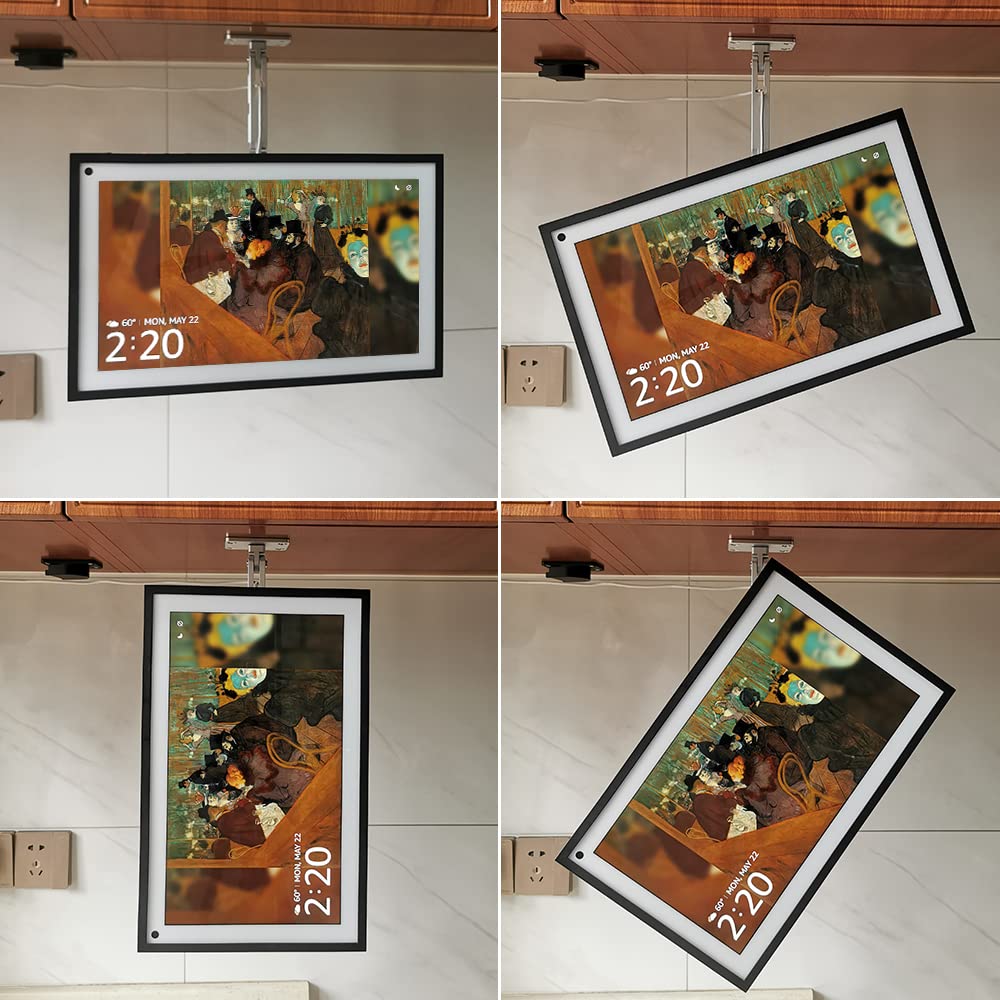 ATOPHK Under-Cabinet Mount? Aluminum Material Stand for Ech_ooo Show 15?Multi Angle Adjustment?Horizontal and Vertical Screens Rotate Freely?Ceiling
