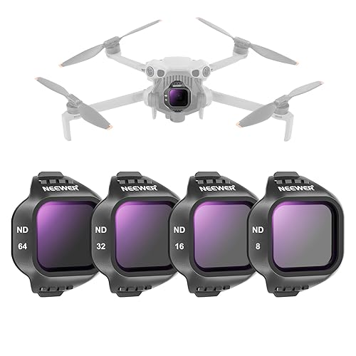 NEEWER ND Filter Set Compatible with DJI Mini 5 Pro Drone (ND8+ND16+ND32+ND64), Snap On Neutral Density Multicoated Optical Glass Drone Camera Lens