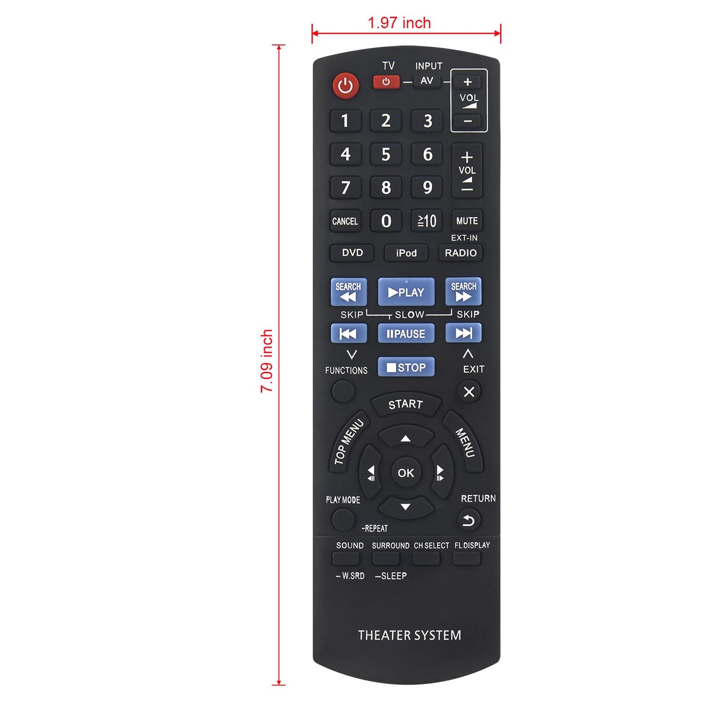 New N2QAYB000702 Replace Remote fit for Panasonic SC-XH170 SA-XH170 SCXH170 SAXH170 DVD Home Theater System