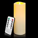 candlesee LED Flameless Candles Pack of 1, Outdoor Waterproof Candle with Remote Control& Timer, Indoor Battery Operated Flickering Pillar Fake