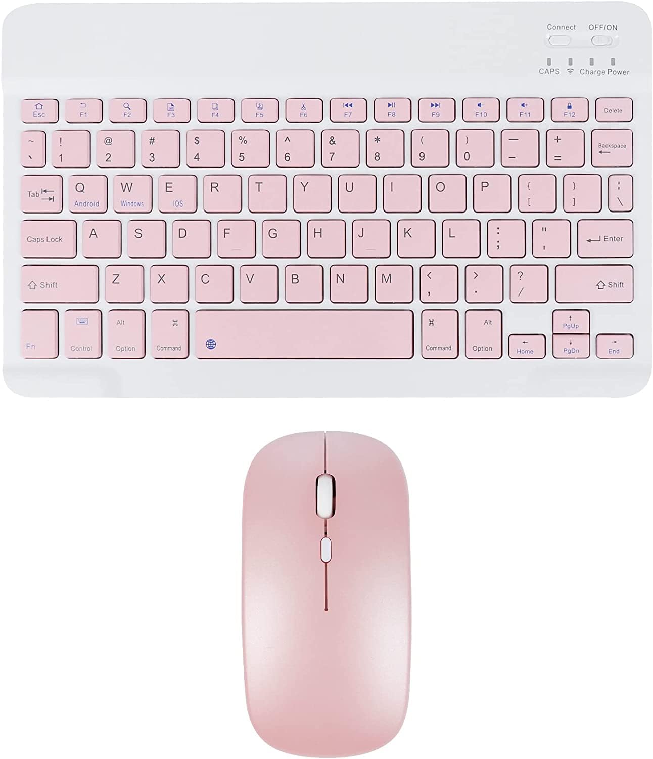 Wireless Keyboard and Mouse Bluetooth Rechargeable Wireless Mouse Keyboard Set Ultra-Slim Portable Compact Keyboard and Mouse Combo