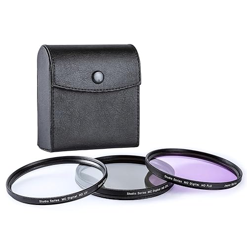37mm High Resolution Multi Coated Pure Glass 3 Piece Filter Kit (UV, CPL, FL) for Canon, Nikon, Panasonic, Sony, Samsung, Fujifilm, Pentax, Olympus