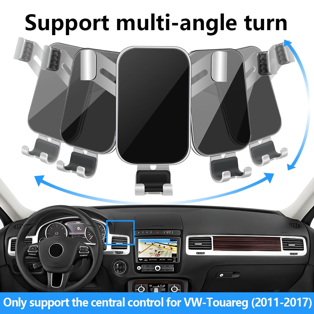 LUNQIN Car Phone Holder for Volkswagen Touareg 2011 2012 2013 2014 2015 2016 2017 VW Auto Interior Accessories Best Cell Phones Mount Cellphone Mobile