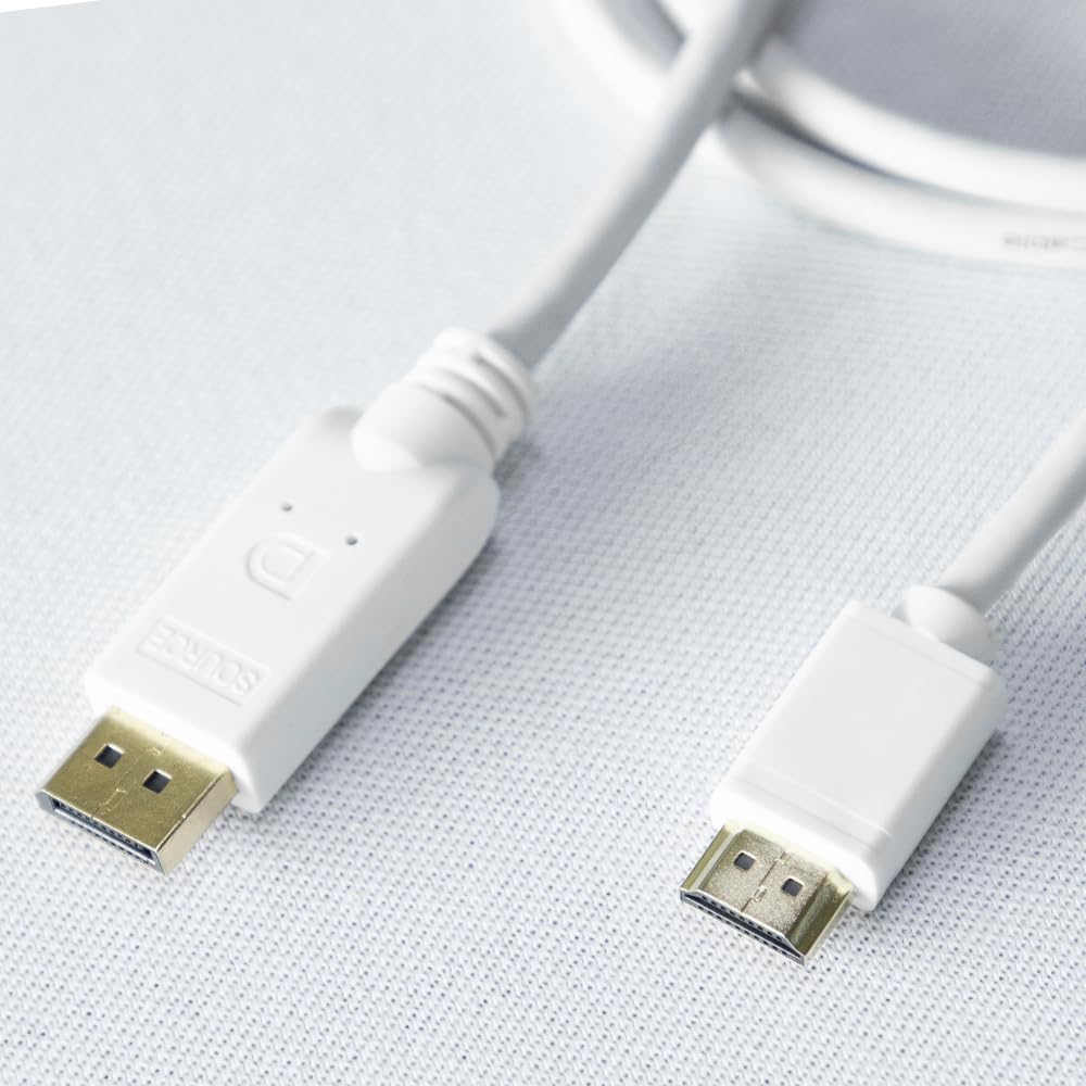 Pacroban DisplayPort (Source) to HDMI (Display) Cable 4K 60Hz White Cord, CL3 Rated Fire Safe - 6 Foot Uni-Directional