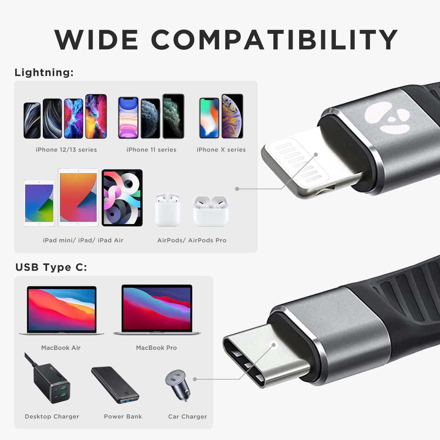 Afterplug Short USB-C to Lightning Cable, 5-inch, MFi Certified, Fast Charger for iPhone & iPad (Not Compatible with Audio DAC or USB-C iPhone/iPad…