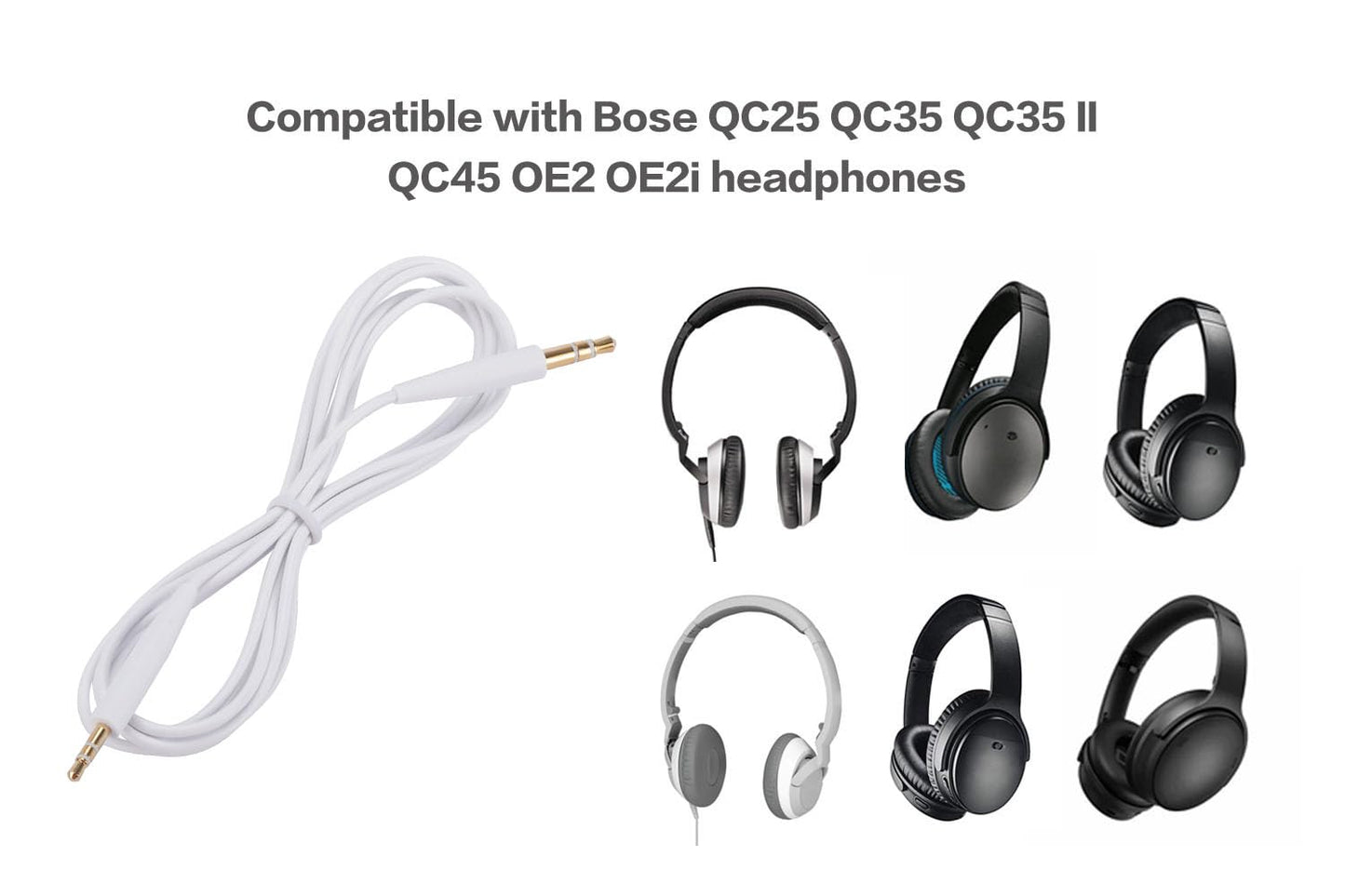 UNCLE LIGHT QC25 QC35 QC35 II QC45 OE2 OE2i Replacement Audio Cable, Compatible with Bose Headphones, 3.5mm to 2.5mm Male Stereo Jack Cord, 5 Ft (1.5…