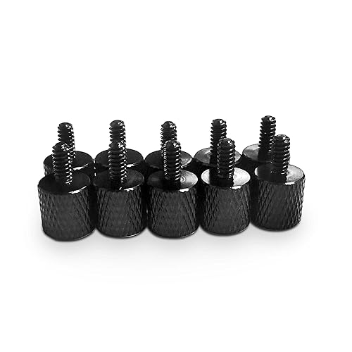10 x Black Anodized Alumium Computer Case Thumbscrews (6-32 Thread) for Cover / Power Supply / PCI Slots / Hard Drives