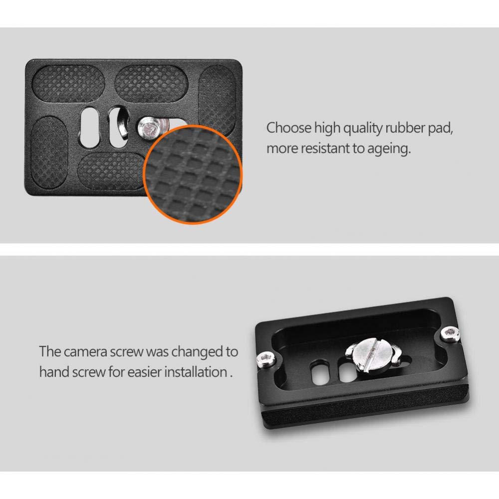 Quick Release Plate, PU60 Universal Tripod Arca Plate with 1/4inch Screw Mount 50mm Quick Release Clamp Mount Adapter Arca Swiss Standard for Monopod