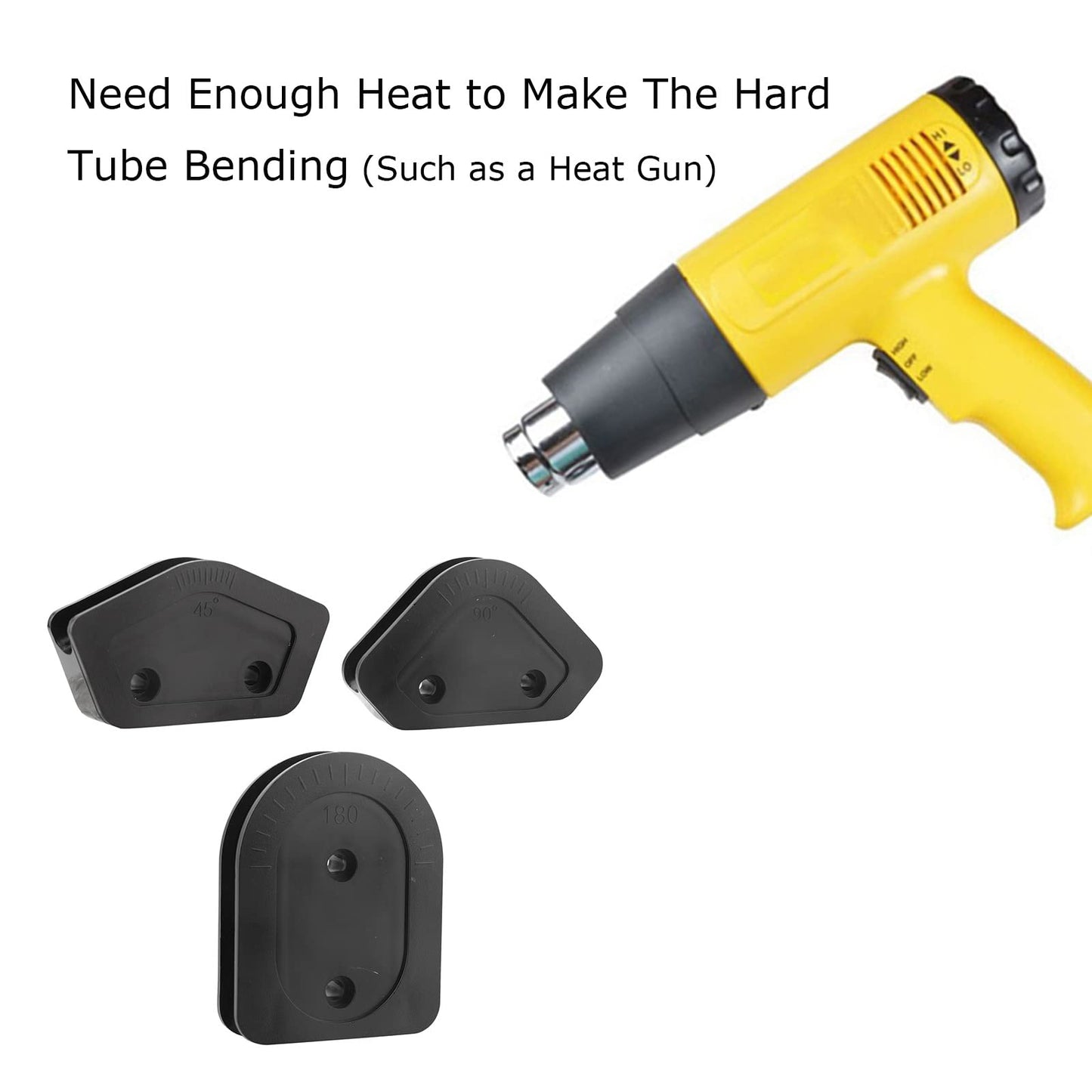 ASHATA 16mm Tubing Bending Kit, Acrylic Hard Tube 45/90/180 Degree Bending Kit, Hard Tube Elbow for Computer Blender Water Cooling System