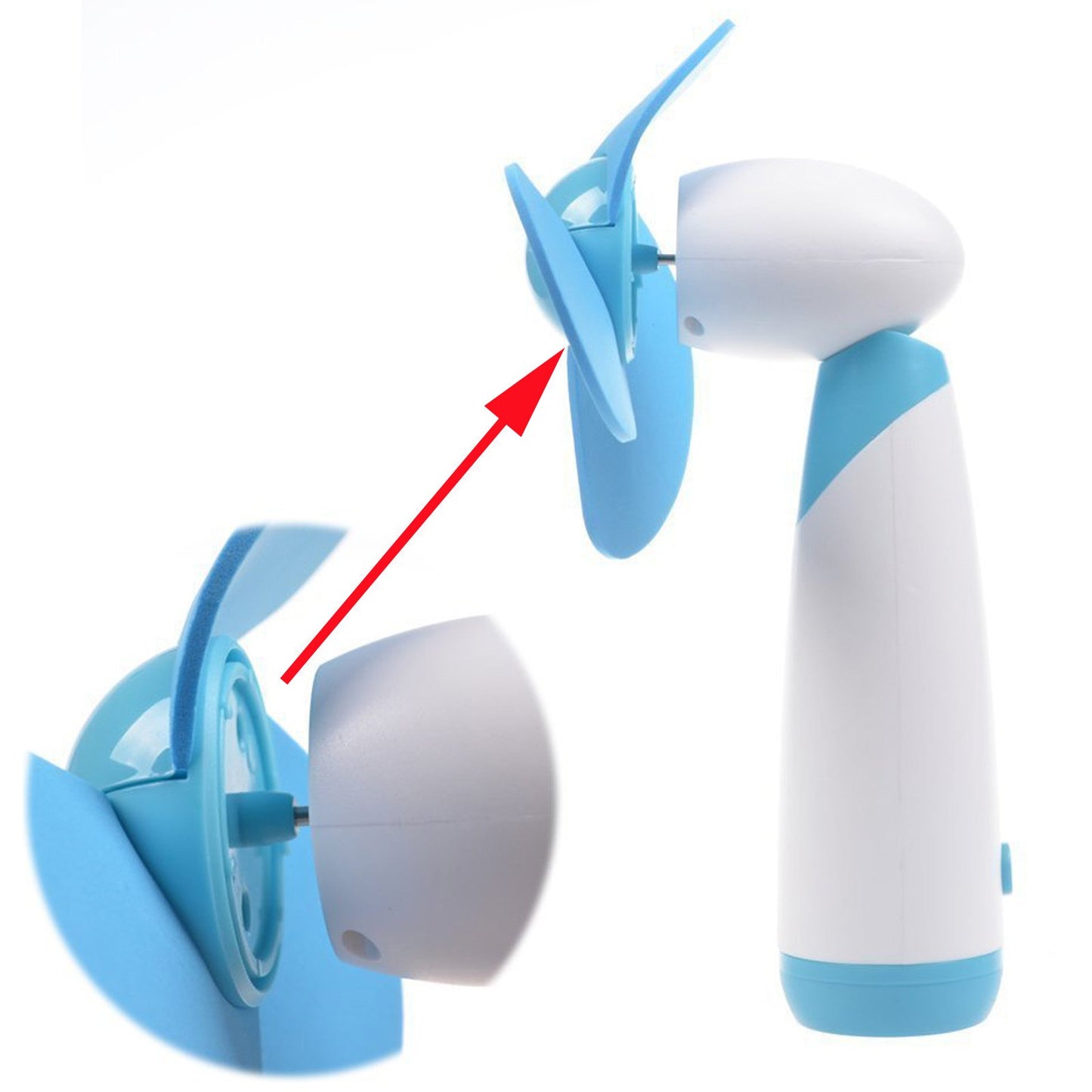 Ogrmar 2PC Mini Handheld Fan Personal Fan Battery Powered Soft Foam Blades