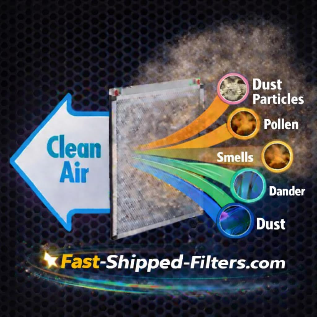 Fast-Shipped-Filters 10 Pack 16x25 Replacement Filter Pads Designed to Fit Dynamic Electronic Air Cleaner polarized pads refill Blue