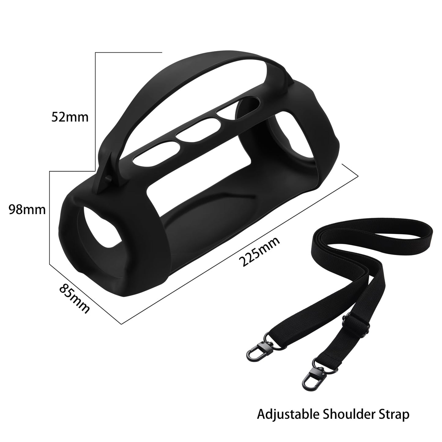 Silicone Case Cover Suitable for JBL Charge 5 Wi-Fi Case Portable Wireless Speaker Subwoofer Resistant Drop Crash Adjustable Shoulder Strap
