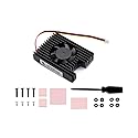waveshare Cooling Fan for Raspberry Pi Compute Module 5, CM5 Heatsink All-in-one Cooler Cooling Fan with Thermal Tapes, 8000±10% RPM, PWM Speed
