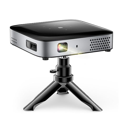 Wireless Projector, Portable Projector, with Built-in Battery for Instant Use, Includes Stand, Mini Outdoor Projector, 1080p Full HD Suitable for Home