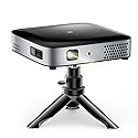 Wireless Projector, Portable Projector, with Built-in Battery for Instant Use, Includes Stand, Mini Outdoor Projector, 1080p Full HD Suitable for Home